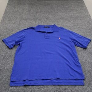 Polo Ralph Lauren Men's Blue Tall XLT Classic Fit Short Sleeve Polo Orange Pony